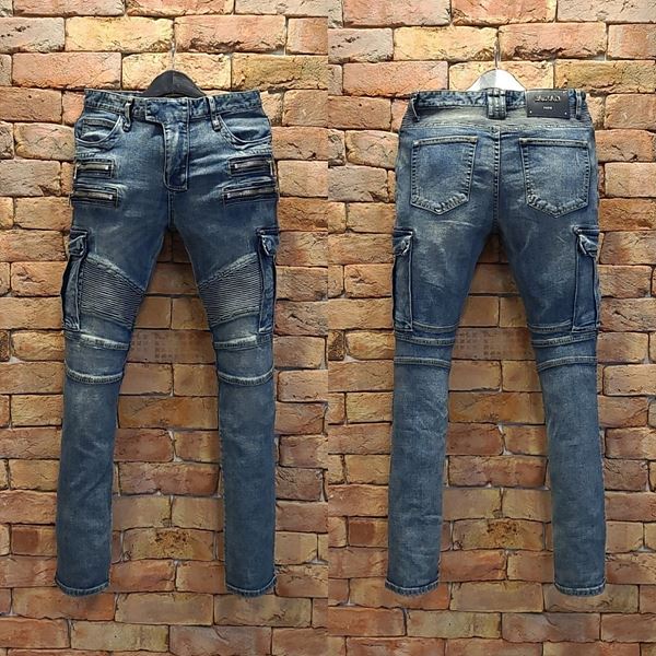 (국내배송) 22S/S 발망 (더블지퍼 카고 청 바이커)